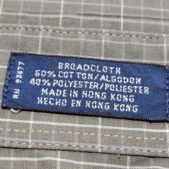 Vintage Stafford Mens Dress Shirt 17 32/33 Button Up Long Sleeve Wrinkle Free - Picture 5 of 14